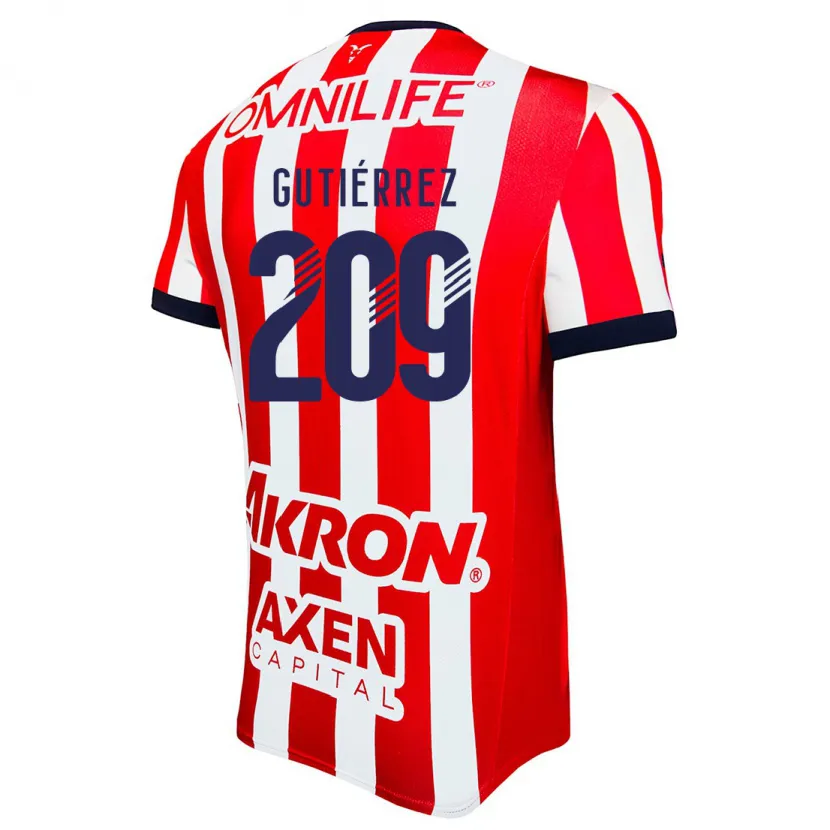 Danxen Hombre Camiseta Edgar Gutiérrez #209 Rojo Blanco Azul 1ª Equipación 2024/25 La Camisa México
