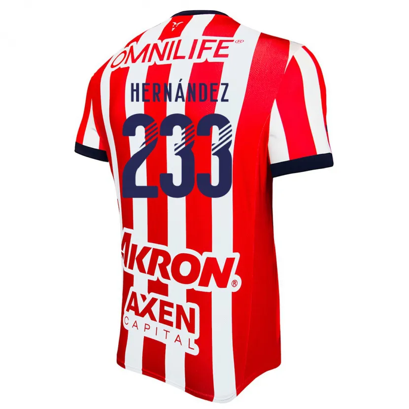 Danxen Hombre Camiseta Zinedine Hernández #233 Rojo Blanco Azul 1ª Equipación 2024/25 La Camisa México