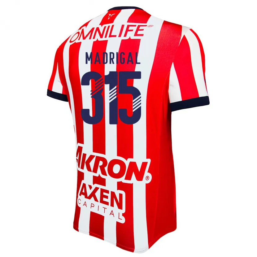 Danxen Hombre Camiseta David Madrigal #315 Rojo Blanco Azul 1ª Equipación 2024/25 La Camisa México
