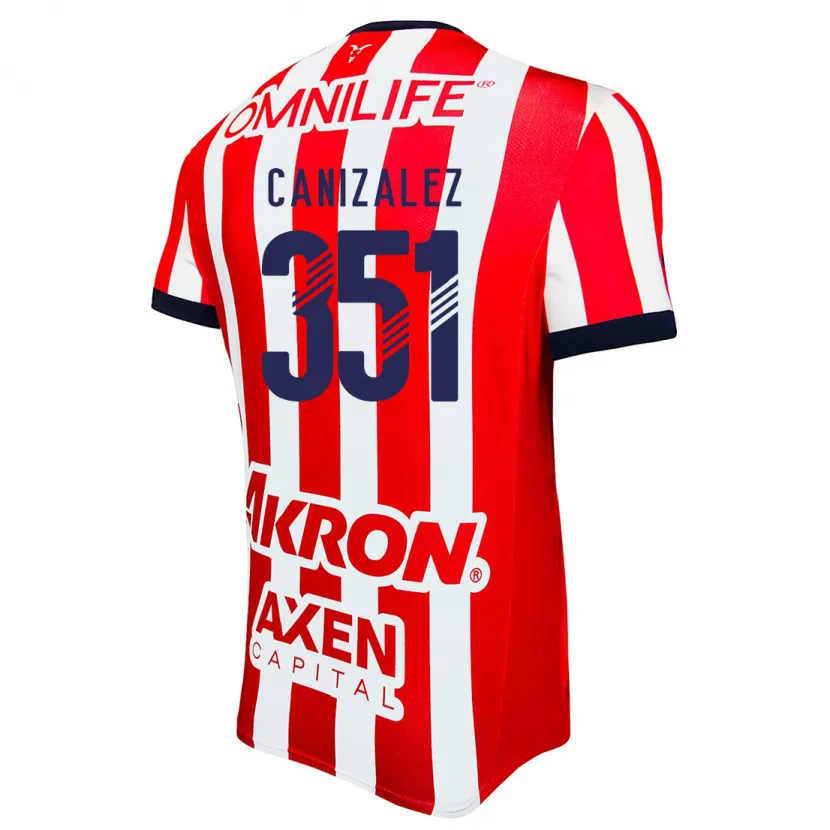 Danxen Hombre Camiseta Djorkaeff Canizalez #351 Rojo Blanco Azul 1ª Equipación 2024/25 La Camisa México