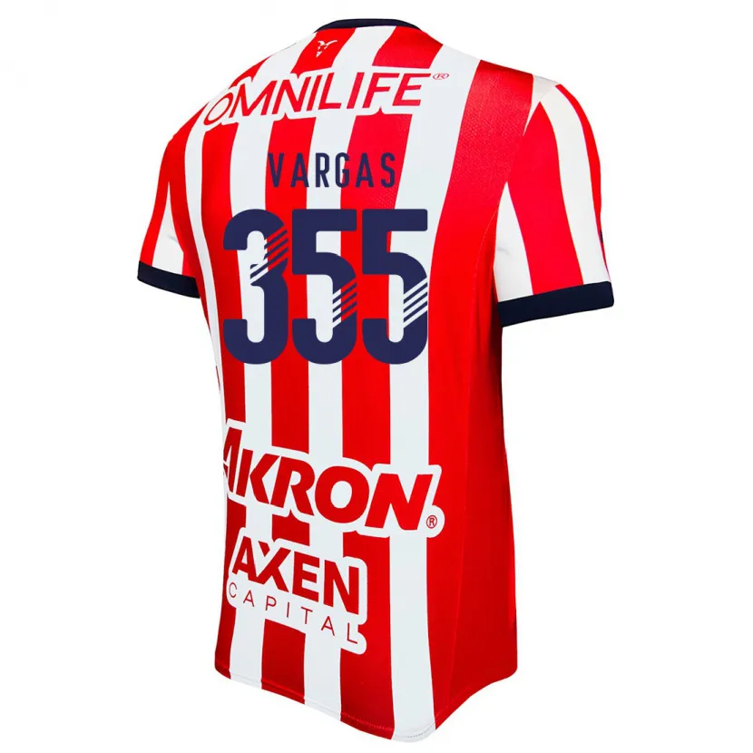 Danxen Hombre Camiseta Uziel Vargas #355 Rojo Blanco Azul 1ª Equipación 2024/25 La Camisa México