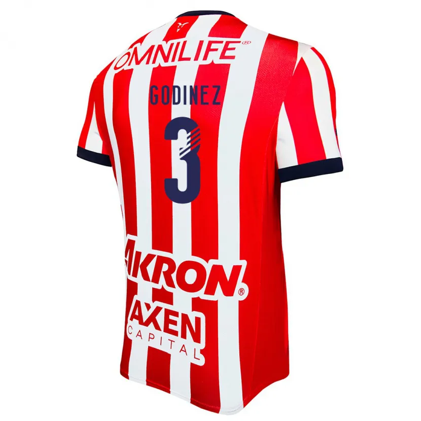 Danxen Hombre Camiseta Damaris Godínez #3 Rojo Blanco Azul 1ª Equipación 2024/25 La Camisa México