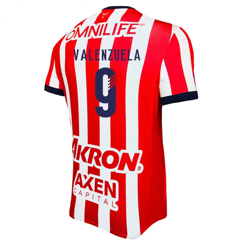 Danxen Hombre Camiseta Gabriela Valenzuela #9 Rojo Blanco Azul 1ª Equipación 2024/25 La Camisa México