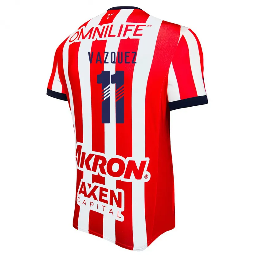 Danxen Hombre Camiseta Anette Vázquez #11 Rojo Blanco Azul 1ª Equipación 2024/25 La Camisa México