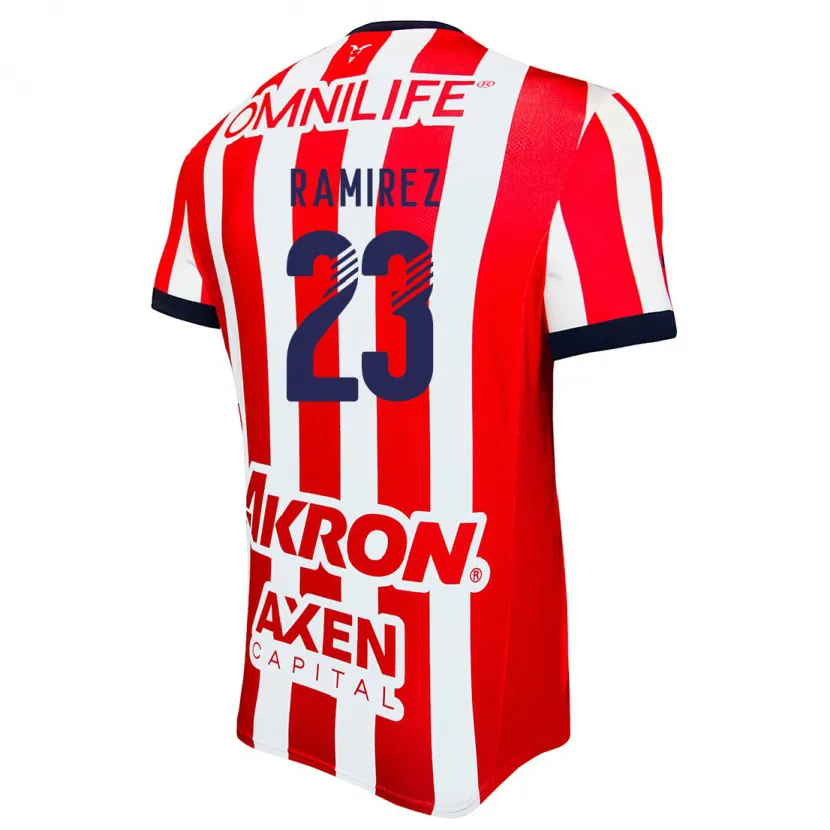Danxen Hombre Camiseta Alessandra Ramírez #23 Rojo Blanco Azul 1ª Equipación 2024/25 La Camisa México