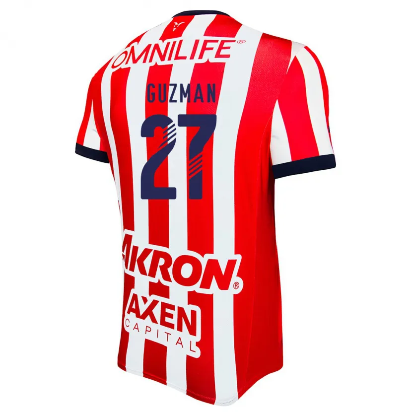 Danxen Hombre Camiseta Kinberly Guzmán #27 Rojo Blanco Azul 1ª Equipación 2024/25 La Camisa México