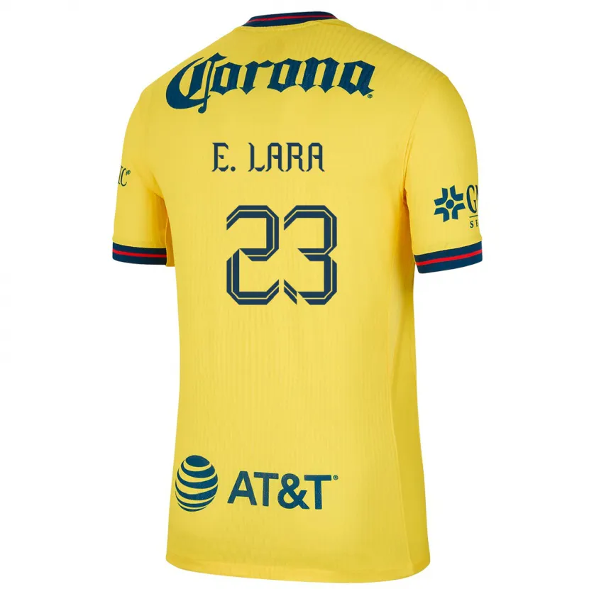 Danxen Hombre Camiseta Emilio Lara #23 Amarillo Azul 1ª Equipación 2024/25 La Camisa México