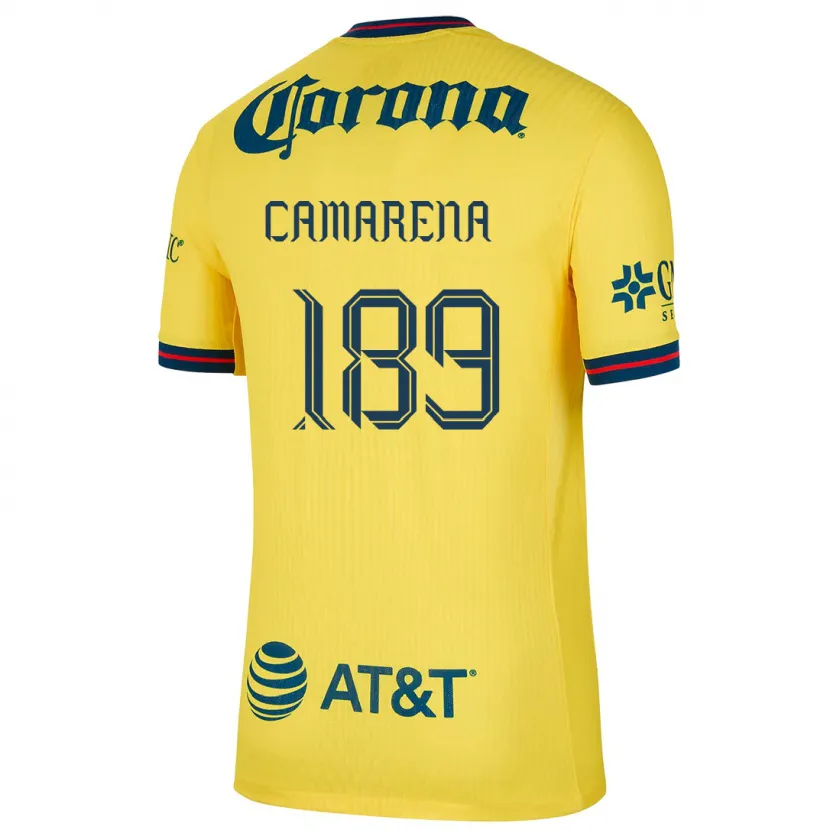 Danxen Hombre Camiseta Luis Camarena #189 Amarillo Azul 1ª Equipación 2024/25 La Camisa México