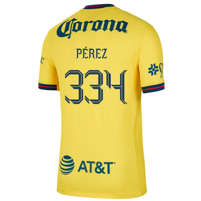Danxen Hombre Camiseta Diego Pérez #334 Amarillo Azul 1ª Equipación 2024/25 La Camisa México