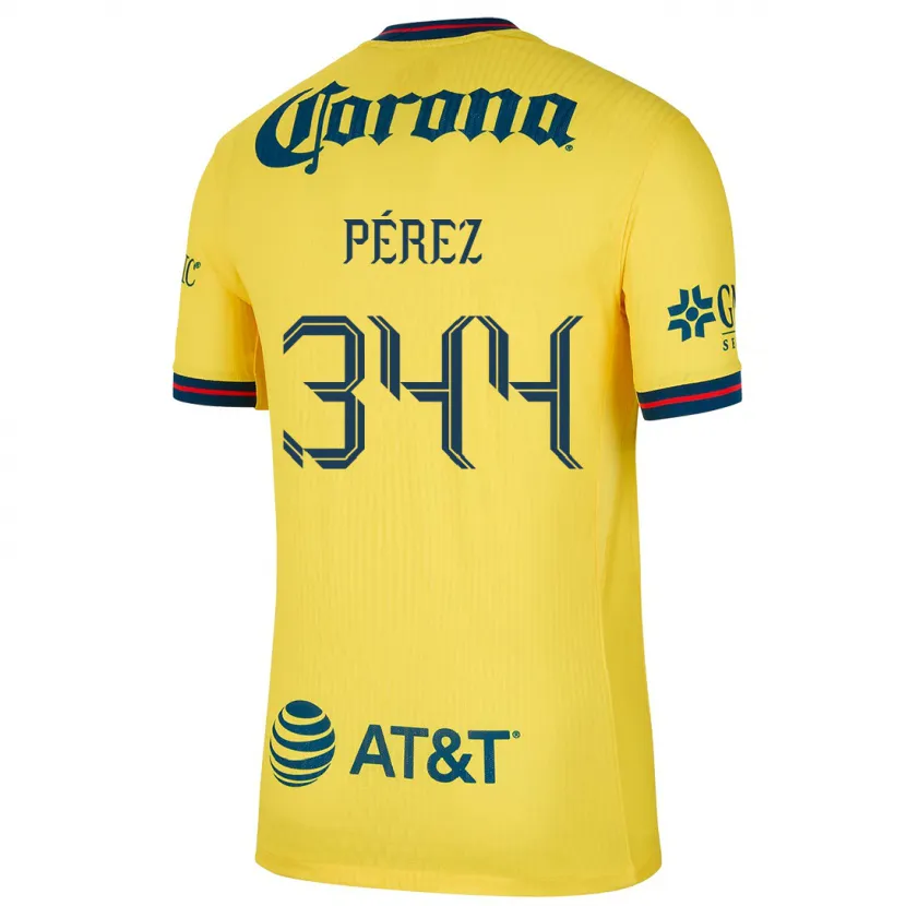 Danxen Hombre Camiseta Froylan Pérez #344 Amarillo Azul 1ª Equipación 2024/25 La Camisa México