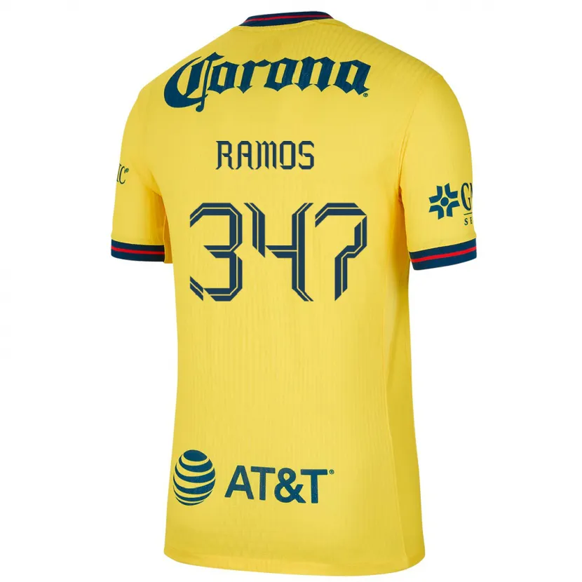 Danxen Hombre Camiseta Luis Ramos #347 Amarillo Azul 1ª Equipación 2024/25 La Camisa México