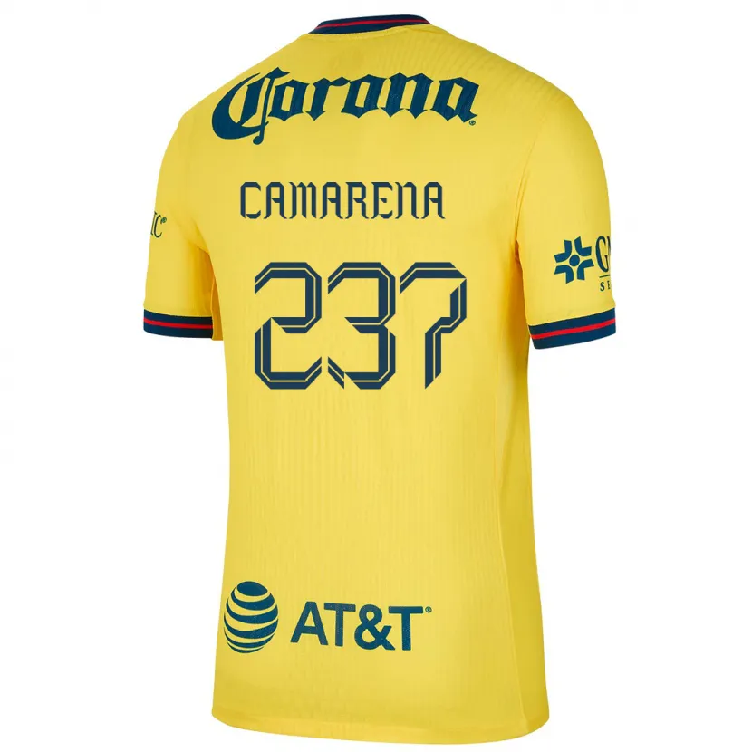 Danxen Hombre Camiseta Santiago Camarena #237 Amarillo Azul 1ª Equipación 2024/25 La Camisa México