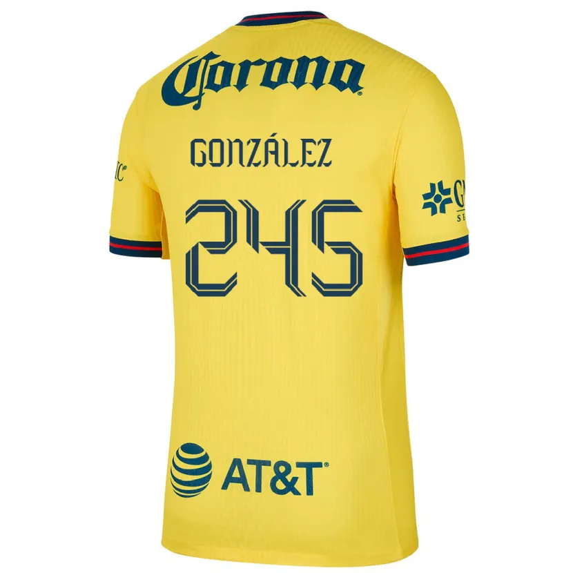 Danxen Hombre Camiseta Enrique González #245 Amarillo Azul 1ª Equipación 2024/25 La Camisa México