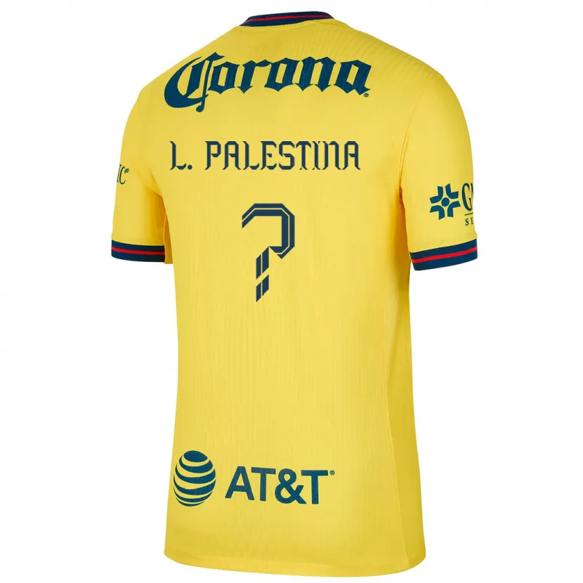 Danxen Hombre Camiseta Leonardo Palestina #0 Amarillo Azul 1ª Equipación 2024/25 La Camisa México