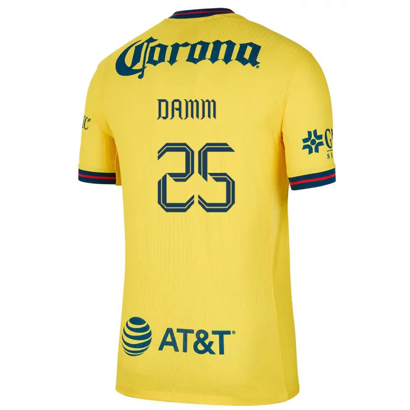 Danxen Hombre Camiseta Jurgen Damm #25 Amarillo Azul 1ª Equipación 2024/25 La Camisa México