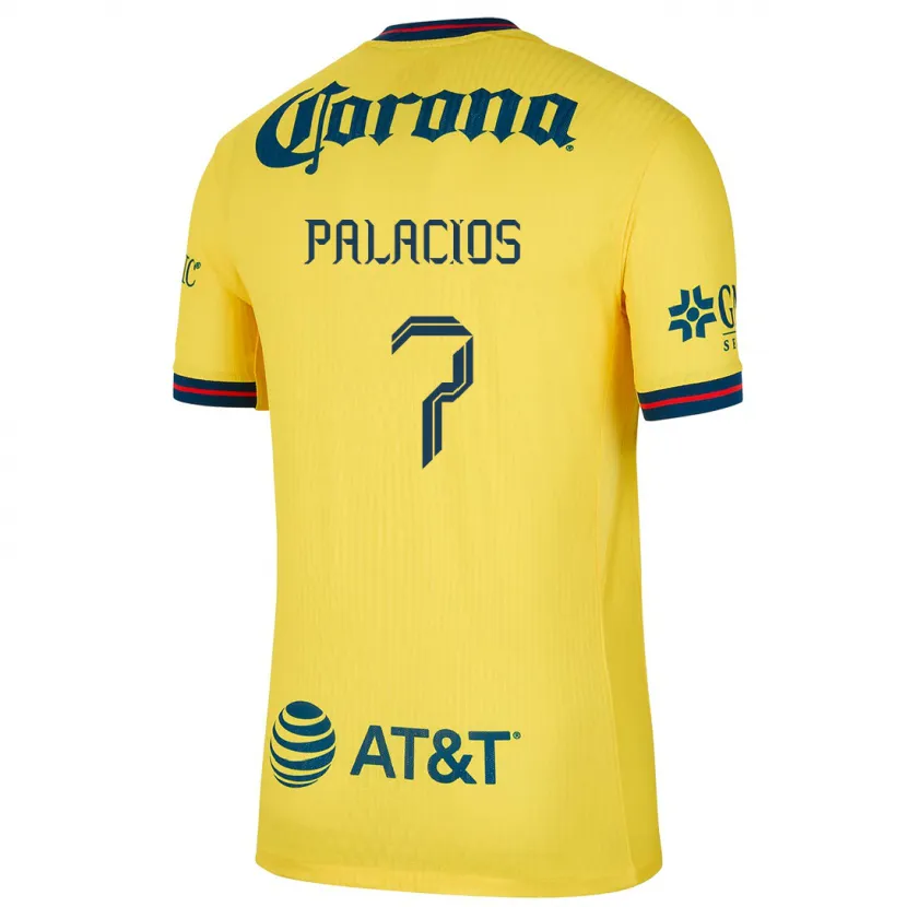 Danxen Hombre Camiseta Kiana Palacios #7 Amarillo Azul 1ª Equipación 2024/25 La Camisa México
