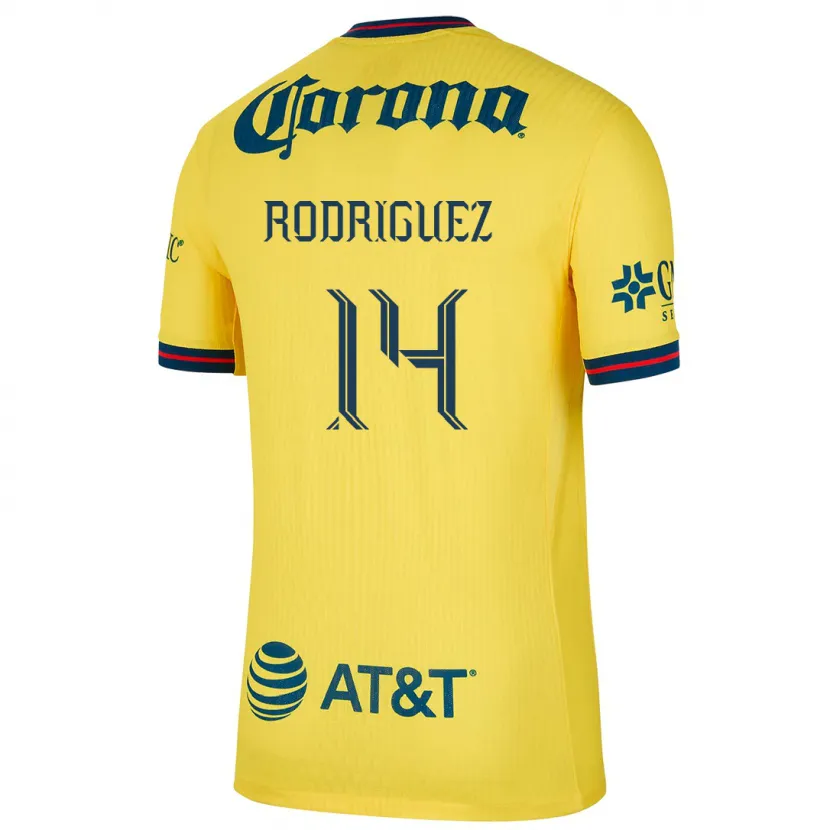 Danxen Hombre Camiseta Monica Rodriguez #14 Amarillo Azul 1ª Equipación 2024/25 La Camisa México