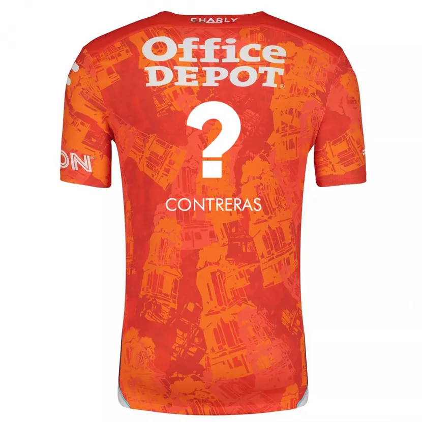 Danxen Hombre Camiseta Ari Contreras #0 Naranja Blanco 2ª Equipación 2024/25 La Camisa México
