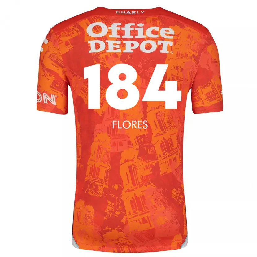 Danxen Hombre Camiseta Jason Flores #184 Naranja Blanco 2ª Equipación 2024/25 La Camisa México
