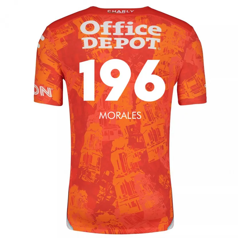 Danxen Hombre Camiseta Erik Morales #196 Naranja Blanco 2ª Equipación 2024/25 La Camisa México