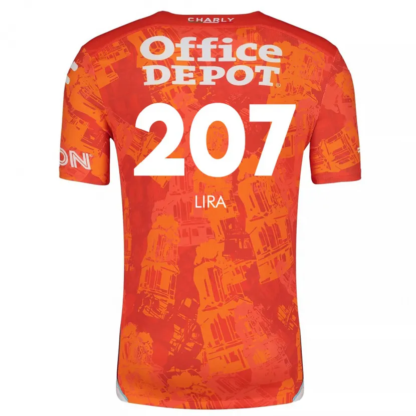 Danxen Hombre Camiseta Almir Lira #207 Naranja Blanco 2ª Equipación 2024/25 La Camisa México