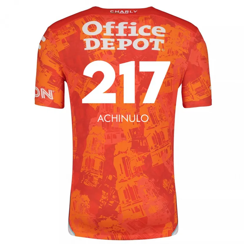 Danxen Hombre Camiseta Princewill Achinulo #217 Naranja Blanco 2ª Equipación 2024/25 La Camisa México