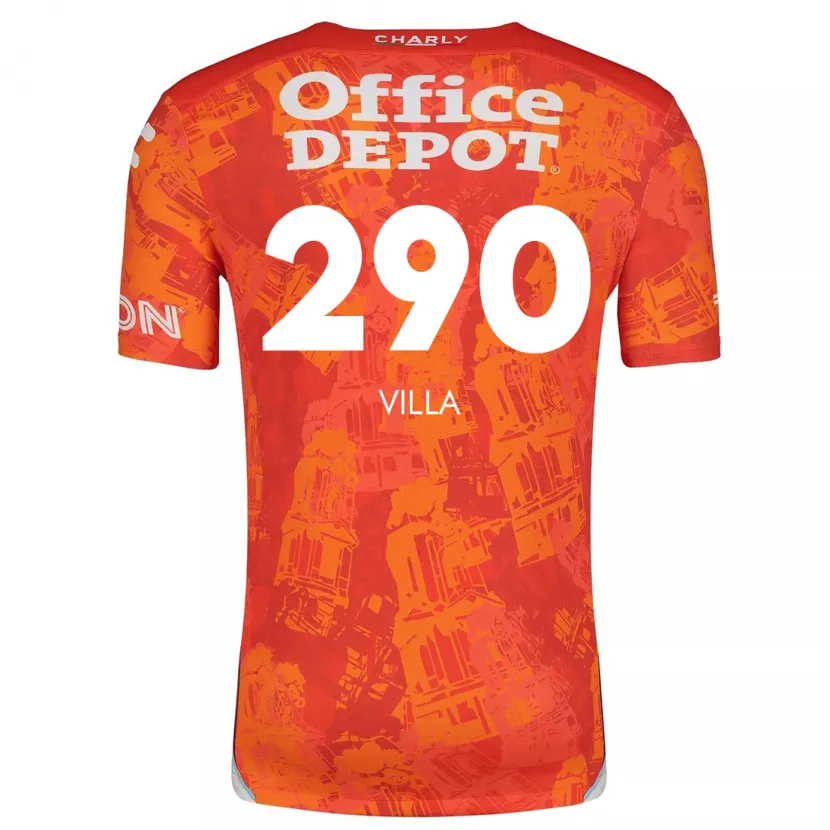Danxen Hombre Camiseta Adrián Villa #290 Naranja Blanco 2ª Equipación 2024/25 La Camisa México