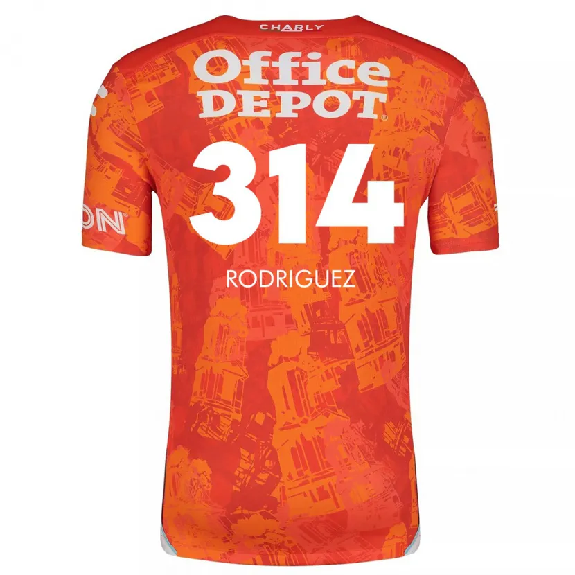 Danxen Hombre Camiseta Alan Rodríguez #314 Naranja Blanco 2ª Equipación 2024/25 La Camisa México