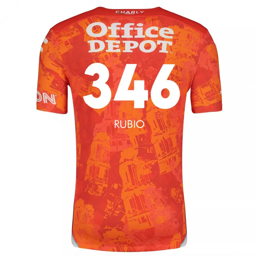 Danxen Hombre Camiseta Mateo Rubio #346 Naranja Blanco 2ª Equipación 2024/25 La Camisa México