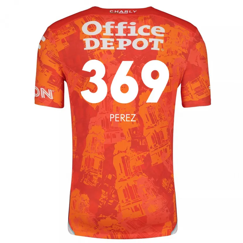 Danxen Hombre Camiseta Santiago Pérez #369 Naranja Blanco 2ª Equipación 2024/25 La Camisa México