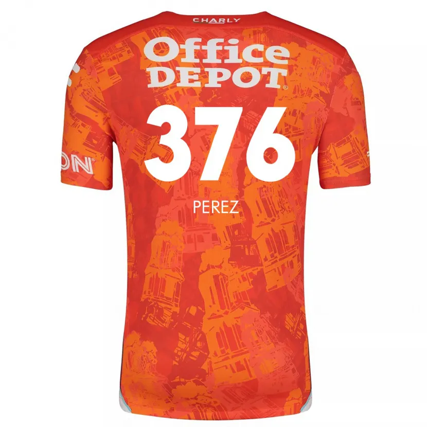 Danxen Hombre Camiseta Abraham Pérez #376 Naranja Blanco 2ª Equipación 2024/25 La Camisa México