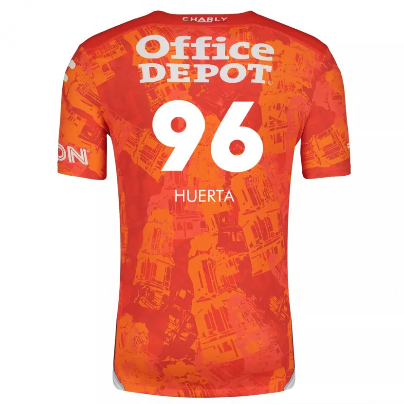 Danxen Hombre Camiseta Edwin Huerta #96 Naranja Blanco 2ª Equipación 2024/25 La Camisa México