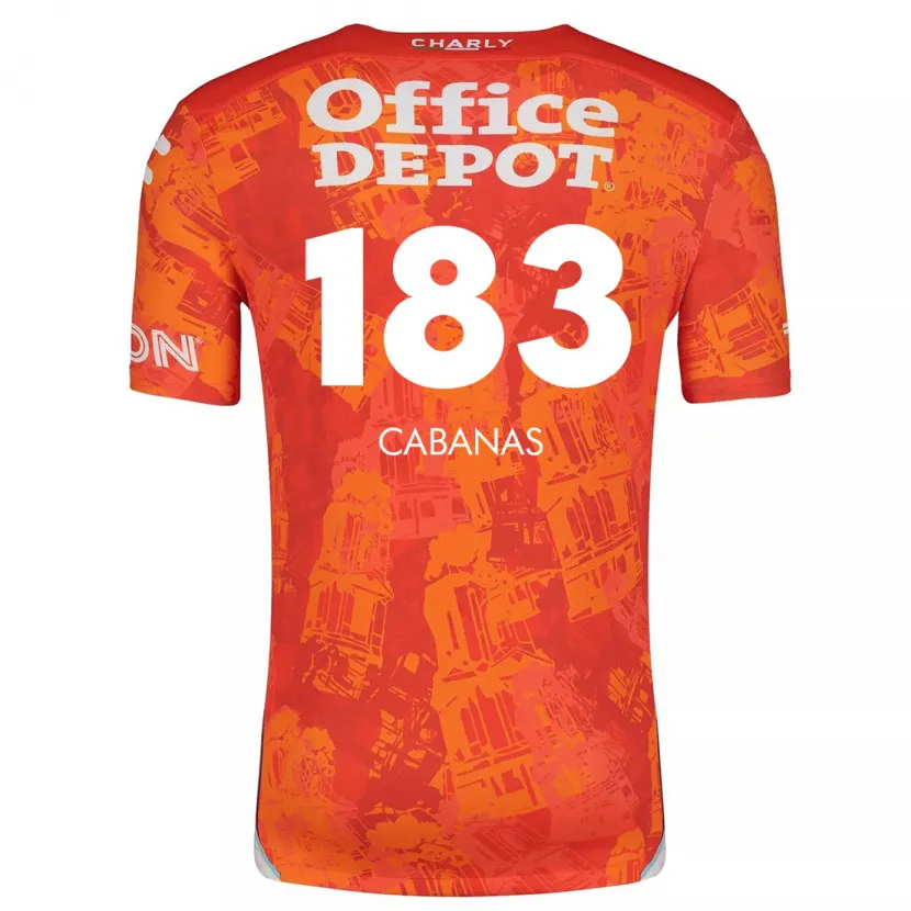 Danxen Hombre Camiseta Mauricio Cabañas #183 Naranja Blanco 2ª Equipación 2024/25 La Camisa México