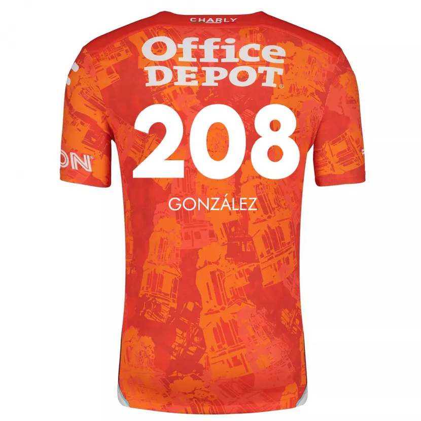 Danxen Hombre Camiseta Osvaldo González #208 Naranja Blanco 2ª Equipación 2024/25 La Camisa México