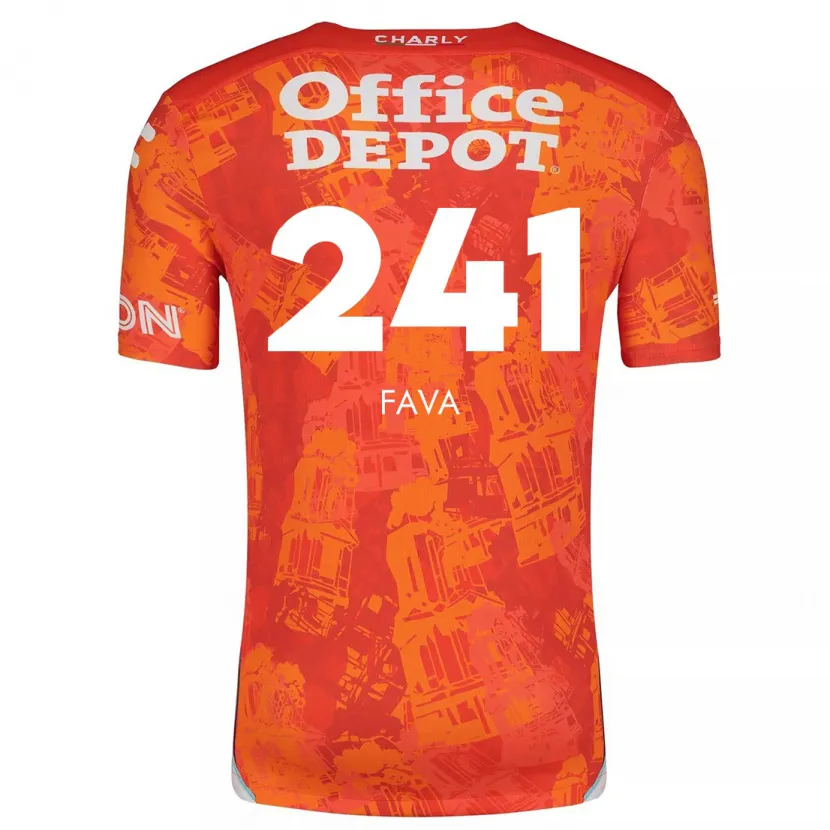 Danxen Hombre Camiseta Marco Fava #241 Naranja Blanco 2ª Equipación 2024/25 La Camisa México
