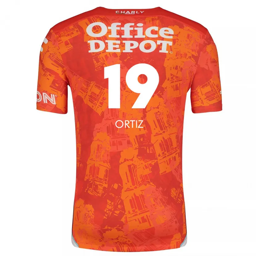 Danxen Hombre Camiseta Celso Ortiz #19 Naranja Blanco 2ª Equipación 2024/25 La Camisa México