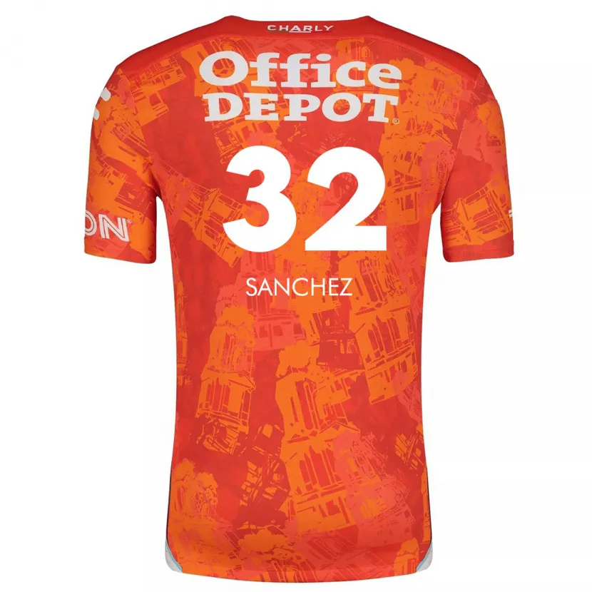 Danxen Hombre Camiseta Luis Sánchez #32 Naranja Blanco 2ª Equipación 2024/25 La Camisa México