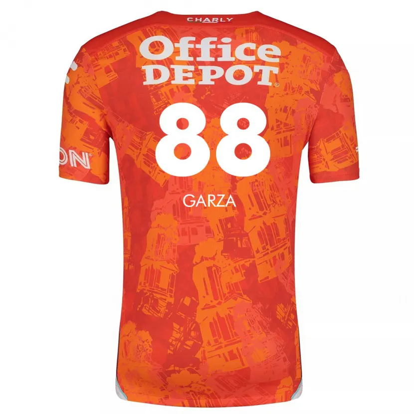 Danxen Hombre Camiseta Adrián Garza #88 Naranja Blanco 2ª Equipación 2024/25 La Camisa México