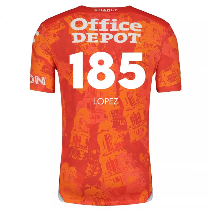Danxen Hombre Camiseta René López #185 Naranja Blanco 2ª Equipación 2024/25 La Camisa México