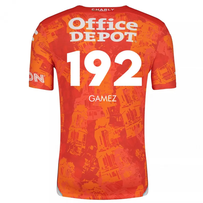 Danxen Hombre Camiseta Jonathan Gámez #192 Naranja Blanco 2ª Equipación 2024/25 La Camisa México