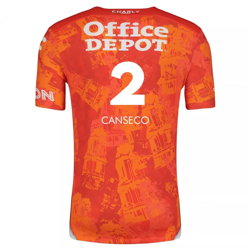 Danxen Hombre Camiseta Fernanda Canseco #2 Naranja Blanco 2ª Equipación 2024/25 La Camisa México