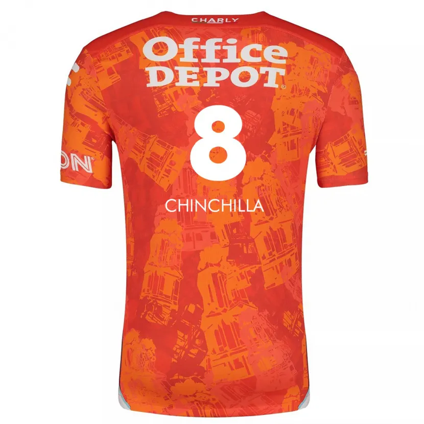 Danxen Hombre Camiseta Priscila Chinchilla #8 Naranja Blanco 2ª Equipación 2024/25 La Camisa México