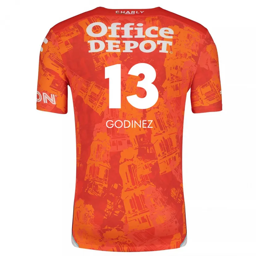 Danxen Hombre Camiseta Alexandra Godínez #13 Naranja Blanco 2ª Equipación 2024/25 La Camisa México