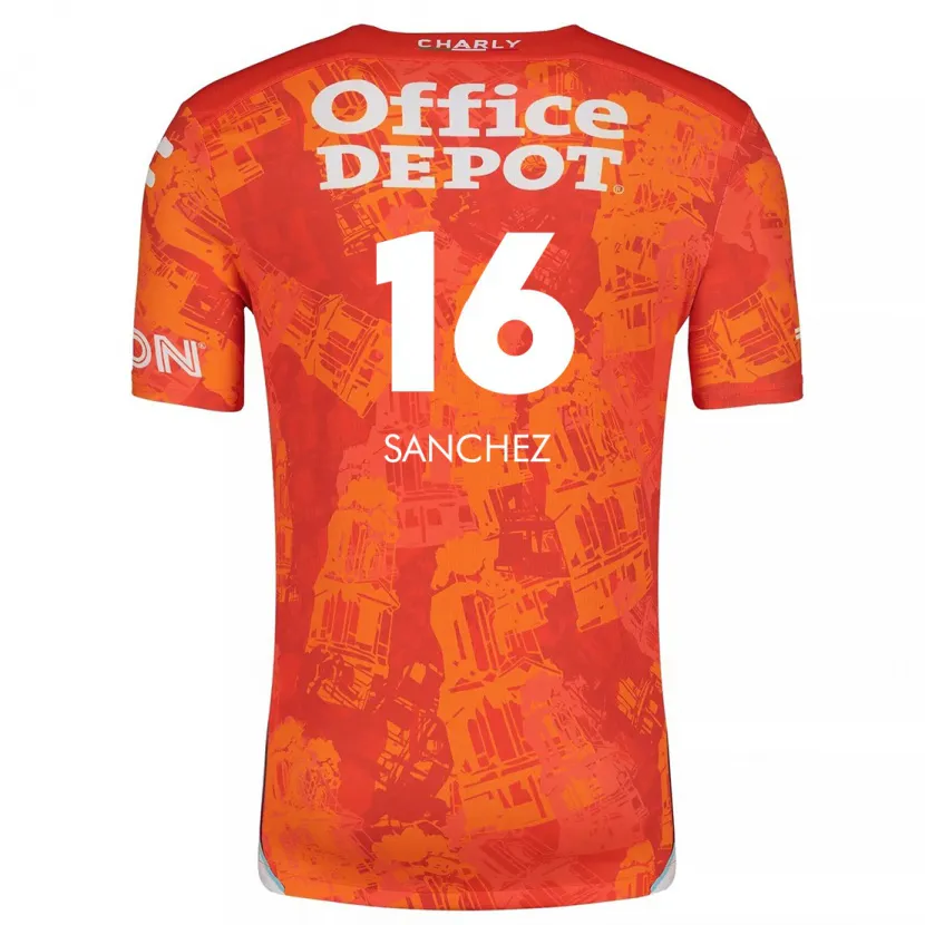 Danxen Hombre Camiseta Vanessa Sánchez #16 Naranja Blanco 2ª Equipación 2024/25 La Camisa México