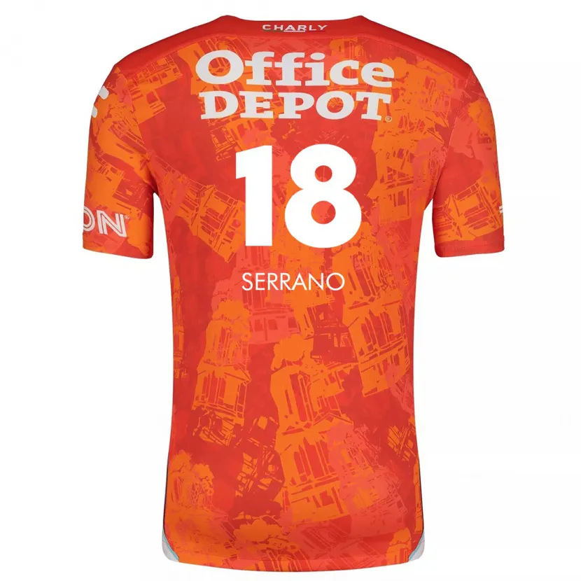 Danxen Hombre Camiseta Blanky Serrano #18 Naranja Blanco 2ª Equipación 2024/25 La Camisa México