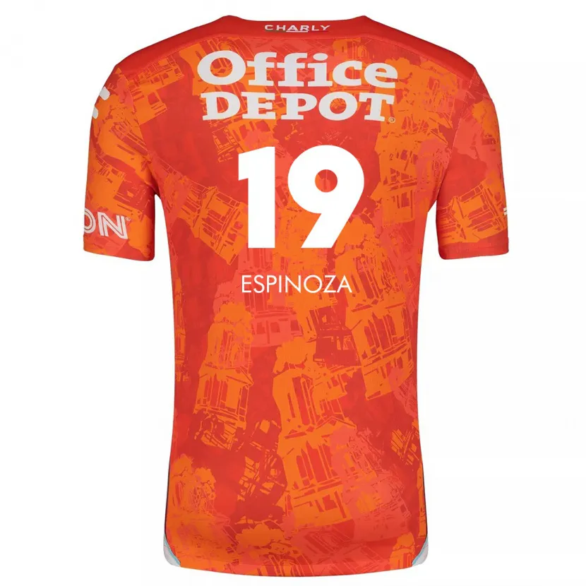 Danxen Hombre Camiseta Giselle Espinoza #19 Naranja Blanco 2ª Equipación 2024/25 La Camisa México