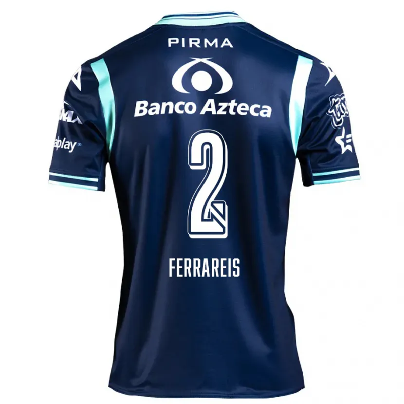 Danxen Hombre Camiseta Gustavo Ferrareis #2 Azul Marino 2ª Equipación 2024/25 La Camisa México