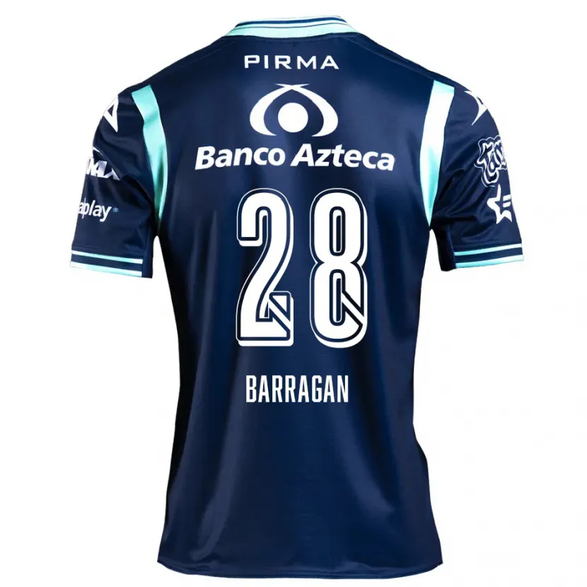Danxen Hombre Camiseta Martín Barragán #28 Azul Marino 2ª Equipación 2024/25 La Camisa México