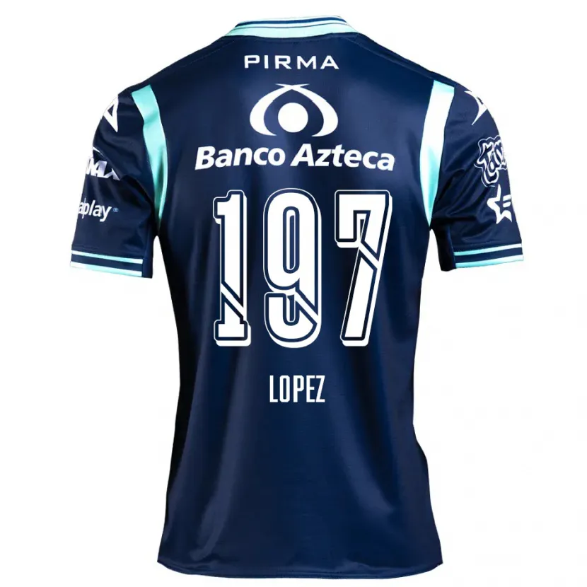 Danxen Hombre Camiseta Sebastián López #197 Azul Marino 2ª Equipación 2024/25 La Camisa México