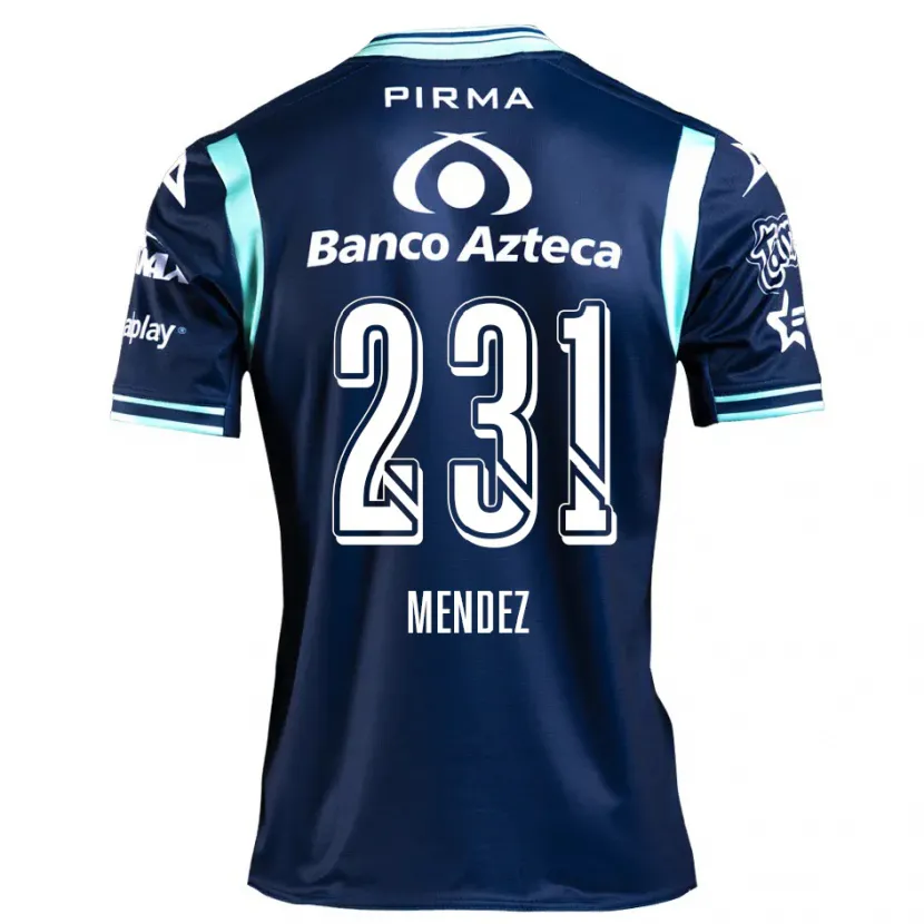 Danxen Hombre Camiseta Alejandro Méndez #231 Azul Marino 2ª Equipación 2024/25 La Camisa México